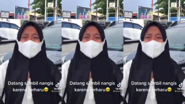 Wanita ini menangis terharu karena dikira tak bisa tikut tes CPNS (TikTok @manise18_)