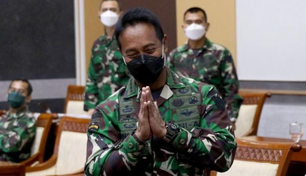 06 Okz Andika Perkasa 5 Panglima TNI Jenderal TNI Andika Perkasa di Gedung DPR. (Foto MNC Portal).