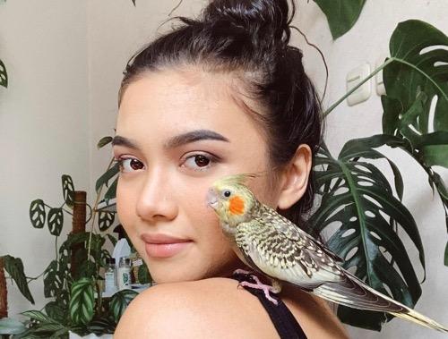 Artis cantik penyuka burung, Angela Gilsha.