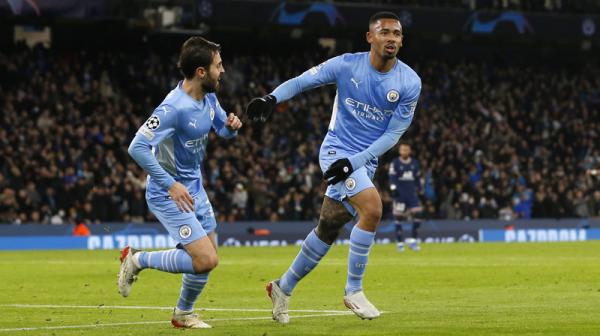 Manchester City Vs PSG Manchester City kalahkan Paris Saint-Germain (PSG) 2-1 pada matchday kelima Grup A Liga Champions di Etihad Stadium, Kamis (25/11/2021) dini hari WIB. (Foto: REUTERS/Craig Brough)