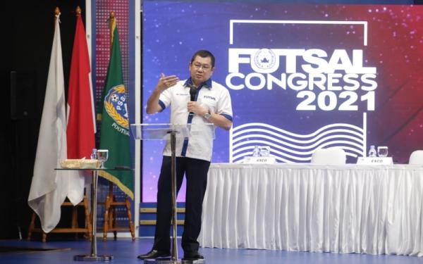 Kongres FFI 2021 dipimpin Hary Tanoesoedibjo Ketum FFI, Hary Tanoesoedibjo secara resmi membuka Kongres FFI 2021 di MNC Conference Hall, Kebon Sirih, Jakarta Pusat, Kamis (9/12/2021). (Foto: MNC Portal Indonesia)