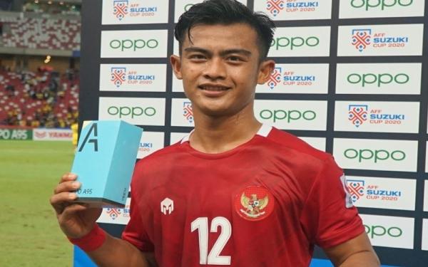 Pratama Arhan menjadi pemain terbaik laga Timnas Indonesia vs Malaysia dalam laga terakhir Piala AFF 2020 di Stadion Nasional, Singapura, Minggu (19/12/2021). (Foto: Twitter/@PSSI)