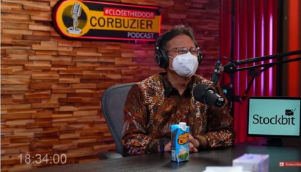 Menkes Menteri Kesehatan Budi Gunadi dalam Podcast Deddy Corbuzier. (Foto akun Youtube Deddy Corbuzier).