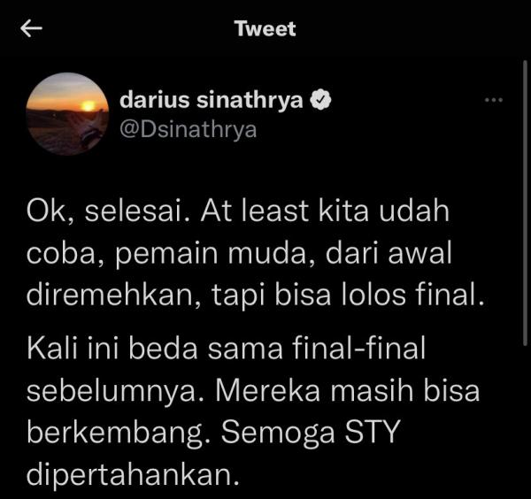 Reaksi selebriti menonton pertandingan bola Indonesia melawan Thailand. (Foto: Twitter)