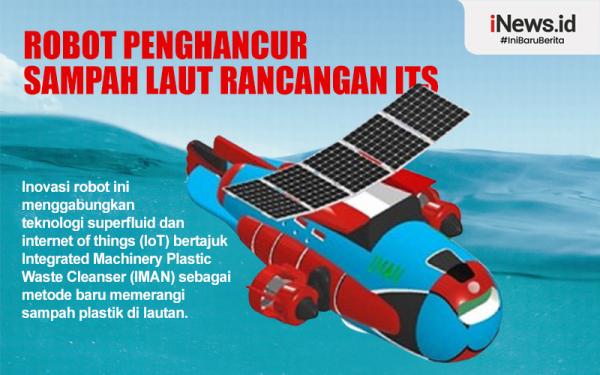 robot sampah laut mhs ITS IMAN, robot penghancur sampah laut rancangan mahasiswa ITS.