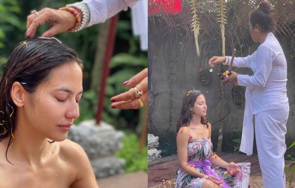 Pevita Pearce Pevita Pearce lakukan ritual melukat. (Foto: IG)