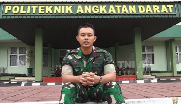 Lugas Sertu Lugas mahasiswa Politeknik Angkatan Darat. (Foto Youtube TNI AD).