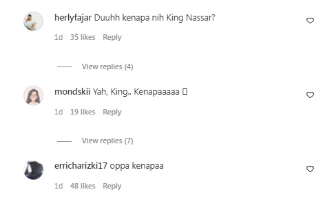 Reaksi warganet atas postingan Nassar. (Foto: tangkapan layar/Instagram kingnassar88)