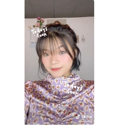 Penampilan Velia yang terinspirasi dari idola KPop Penampilan Velia yang terinspirasi dari idola K-Pop. (Foto: dok TikTok)