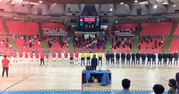 Indonesia tampil perkasa di babak pertama. Mereka bisa mengungguli juara bertahan Thailand 2-1 pada babak pertama laga ketiga Grup A Piala AFF Futsal 2022. (Foto: Instagram/galeri.futsal)