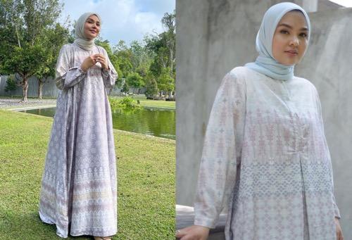 Long dresss hijb OOTD kondangan yang simpel dan elegan, long dress. (Foto: IG Ria Miranda)