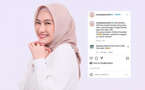 Postingan Melody eks JKT48 (4/4/2022) yang mendapat banyak respons dari netizen, serta rekannya, Haruka. (Foto: tangkapan layar/Instagram)