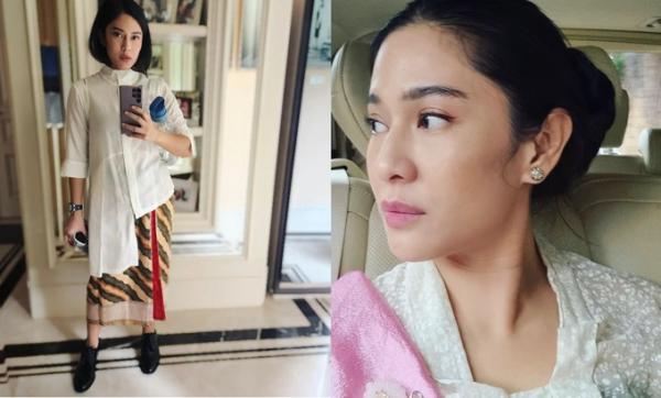 Wastra tradisional Dian sastro OOTD kondangan yang simpel dan elegan, ala Dian Sastro. (Foto: IG)
