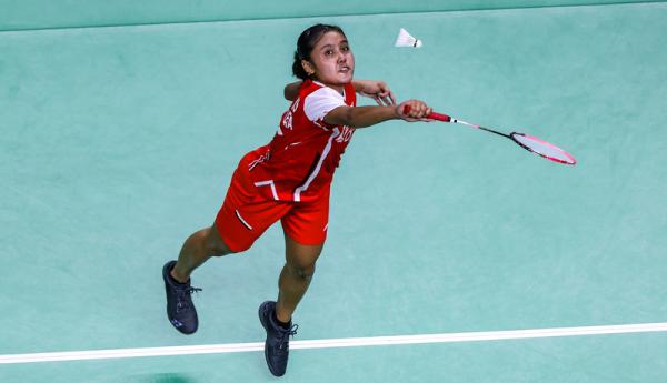 Bilqis Prasista Pebulu tangkis tunggal putri Indonesia, Bilqis Prasista saat tampil di Piala Uber 2022. (Foto: Bwfbadminton.com)