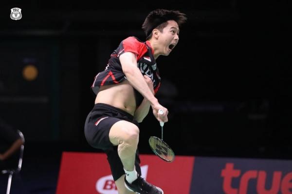 Kevin Sanjaya Sukamuljo akan berduet dengan Mohammad Ahsan saat Indonesia melawan Jepang di semifinal Piala Thomas 2022 pada Jumat (13/5/2022) malam WIB. (Foto: Instagram/@badminton.ina)