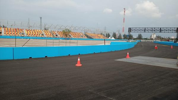 Sirkuit Sirkuit Formula E di Ancol, Jakarta Utara (foto: MPI/Reza Fajri)