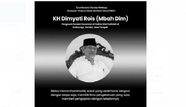 Dimyati Mustasyar Pengurus Besar Nahdlatul Ulama (PBNU) KH Dimyati Rois meninggal dunia. (Foto ist).