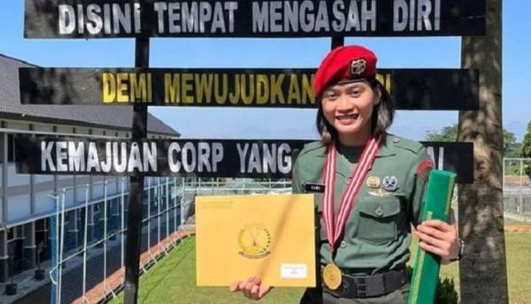 Kopassus 2 Bintara dari satuan Kopassus Serda (K) Indah Puspita Sari meraih nilai tertinggi. (Foto dok Kopassus).