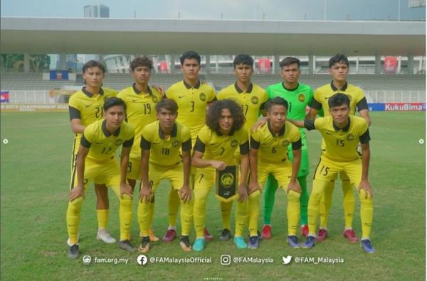 Timnas Malaysia imbang 0-0 dengan Singapura U-19 di pertandingan lanjutan Grup B Piala AFF U-19 2022. Berjalan alot. (foto: FAMalaysia).