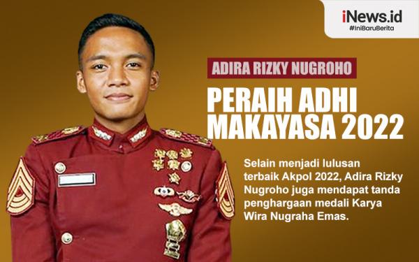 Adira Rizky Nugroho lulusan terbaik Akademi Kepolisian (Akpol) dengan peraih Adhi Makayasa tahun 2022. (Grafis : Maspuq)