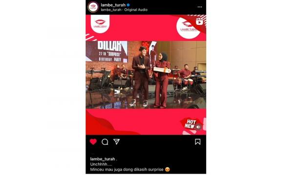 Leslar 2 Postingan di Instagram @lambe_turah