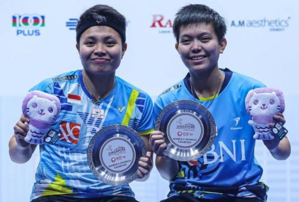 Apriyani Rahayu/Siti Fadia Silva Ramadhanti Juara Ganda putri Indonesia, Apriyani Rahayu/Siti Fadia Silva Ramadhanti menjuarai Singapore Open 2022. (Foto: Instagram/@badminton.ina)