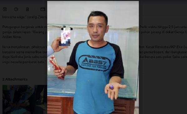 ketapel sabu Pelalu menunjukan sabu yang dilempar ke dalam lapas dengan ketapel. (istimewa).
