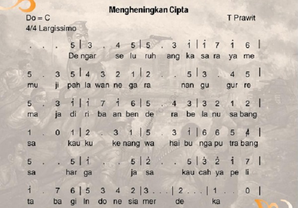 Lirik Lagu Mengheningkan Cipta Beserta Not Lirik Lagu Mengheningkan Cipta Beserta Not