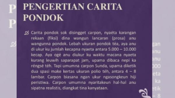 Contoh Carpon Bahasa Sunda Lengkap dengan Pengertian dan Unsur-unsurnya
