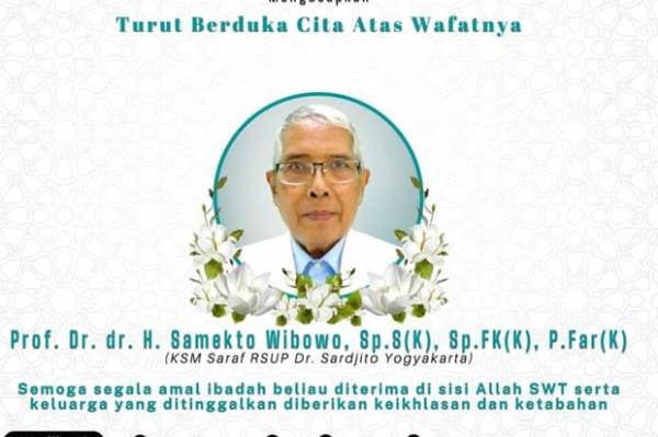 Prof Samekto Guru Besar UGM Prof Samekto Wibowo meninggal. (Foto : Ist)