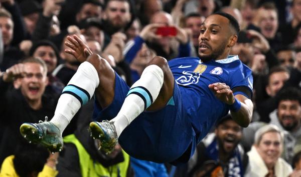 Pierre Emerick Aubameyang Chelsea menang telak atas AC Milan pada matchday ketiga Grup E Liga Champions di Stamford Bridge, Kamis (6/10/2022) dini hari WIB. (Foto: REUTERS/Dylan Martinez)