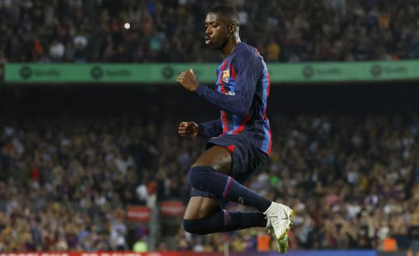Ousmane Dembele Ousmane Dembele tampil tokcer saat Barcelona membantai Athletic Bilbao 4-0 pada jornada ke-11 Liga Spanyol di Camp Nou, Senin (24/10/2022) dini hari WIB. (Foto: REUTERS/Albert Gea)