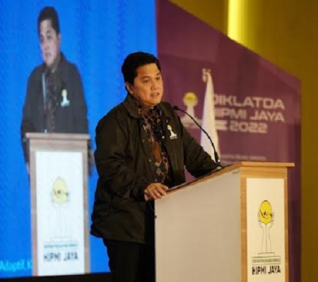 Menteri BUMN Erick Thohir Menteri BUMN Erick Thohir saat menghadiri Diklatda Badan Pengurus Daerah (BPD) HIPMI Jakarta, Kamis (27/10/2022). (Foto: Dok Istimewa)