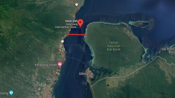 Jarak Jawa Dan Bali Jarak Pulau Jawa dan Pulau Bali terdekat sekitar 2 kilometer. (Foto: googlemaps)