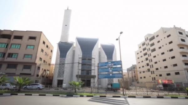 MASJID SYAIKH ALJLIN GAZA Masjid Syaikh `Ajlin yang dirancang oleh Gubernur Jawa Barat, Ridwan Kamil telah berdiri megah di Gaza, Palestina. (Foto/Instagram @ridwankamil)