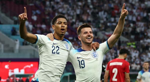 Timnas Inggris memimpin 3-0 atas Iran pada babak pertama matchday 1 Grup B Piala Dunia 2022 di Khalifa International Stadium, Senin (21/11/2022) malam WIB (Foto:  REUTERS/Paul Childs)