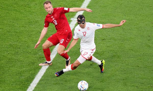 Denmark hanya mampu bermain imbang 0-0 melawan Tunisia pada matchday perdana Grup D Piala Dunia 2022. (Foto: REUTERS/Molly Darlington)