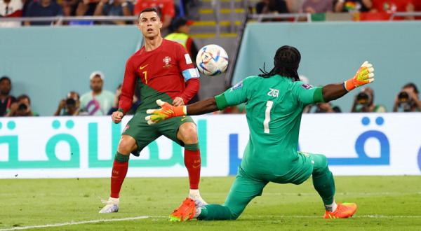 Cristiano Ronaldo Timnas Portugal masih bermain imbang 0-0 melawan Ghana pada babak pertama penyisihan Grup H Piala Dunia 2022 di Stadion 974, Doha, Kamis (24/11/2022) malam WIB. (Foto: REUTERS/Hannah Mckay)