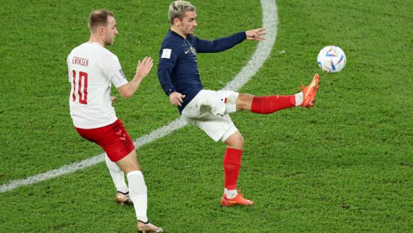 Prancis Vs Denmark Timnas Prancis masih imbang 0-0 melawan Denmark pada matchday kedua Grup D di Stadium 974, Sabtu (26/11/2022) malam WIB. (Foto: REUTERS/Marko Djurica)