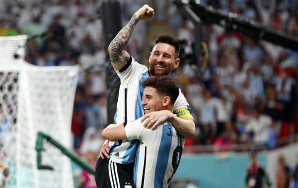 Timnas Argentina Lionel Messi Argentina menang 2-1 atas Australia pada babak 16 Besar Piala Dunia 2022 di Ahmad bin Ali Stadium, Minggu (4/12/2022) dini hari WIB. (Foto: REUTERS/Pedro Nunes)