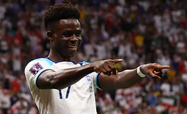 Bukayo Saka Daftar tim lolos perempat final Piala Dunia 2022 bertambah jadi empat. (Foto: REUTERS/Kai Pfaffenbach)