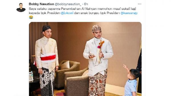 Unggahan permintaan maaf Bobby Nasution Unggahan permintaan maaf Bobby Nasution atas aksi Nahyan