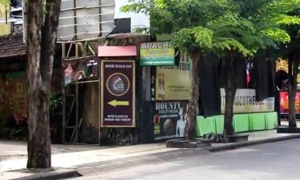 Penusukan Polisi Di Bali Lokasi penusukan Aipda IPJS di kawasan Legian, Kuta, Badung. (Foto: Indira Arri)