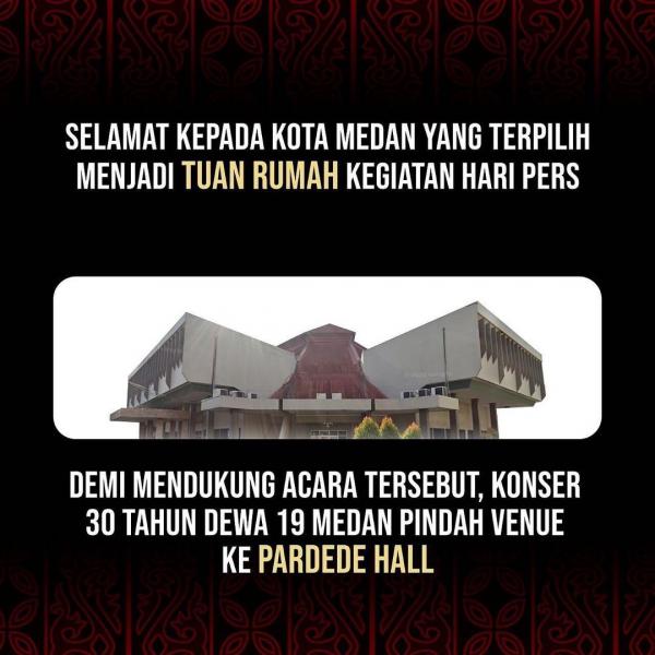 Harga tiket konser Dewa 19 2023 di Medan, Pindah Venue ke Pardede Hall Harga tiket konser Dewa 19 2023 di Medan, Pindah Venue ke Pardede Hall