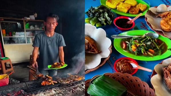SITU GEDE TASIKMALAYA1 Kuliner ayam dan ikan bakar di objek Wisata Situ Gede, Kota Tasikmalaya. (FOTO: ISTIMEWA/TANGKAPAN LAYAR VIDEO)