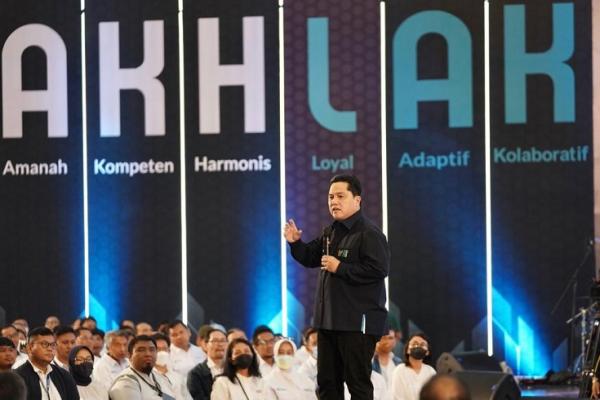Menteri BUMN Erick Thohir saat menghadiri acara Pelindo Forum di Ciawi, Bogor, Jawa Barat, Kamis (19/1/2023). (Foto: Dok. Kementerian BUMN)