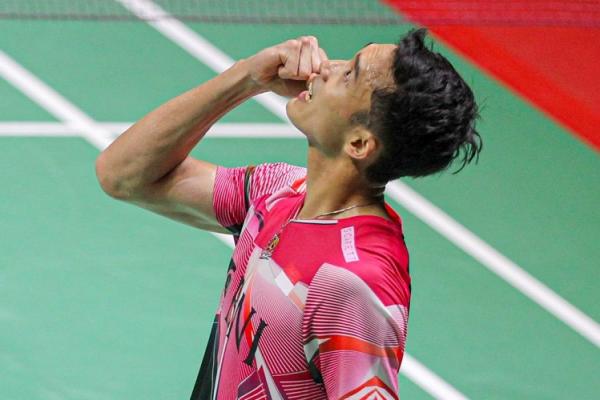 Jonatan Christie juara Indonesia Masters 2023 Pebulu tangkis tunggal putra Indonesia, Jonatan Christie menjuarai Indonesia Masters 2023, Minggu (29/1/2023). (Foto: MPI/Aldhi Chandra)
