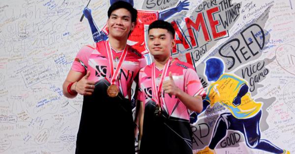 Leo Rolly Carnando/Daniel Marthin Ganda putra Tanah Air, Leo Rolly Carnando/Daniel Marthin semringah usai rajai Indonesia Masters 2023. (Foto: MPI/Aldhi Chandra)