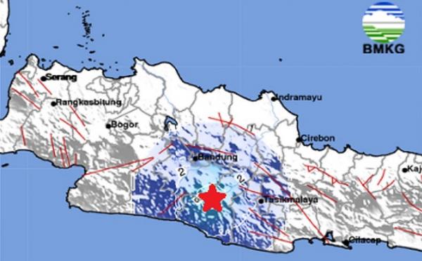 Gempa magnitudo 4,3 guncang Garut, Jawa Barat, Rabu (1/2/2023). (Foto: BMKG)