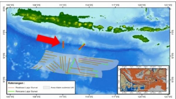 Gunung bawah laut di Pacitan-1 Gunung bawah laut di Pacitan (Foto sumber: Badan Informasi Geospasial (BIG))